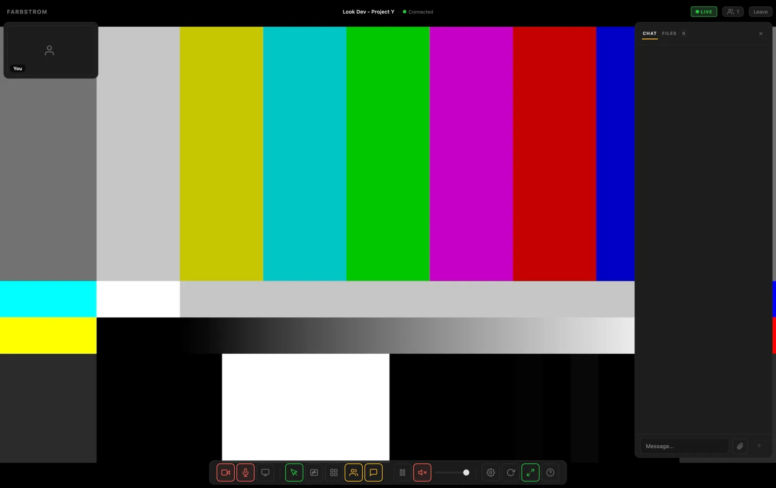 A room with the chat panel open beside the stream