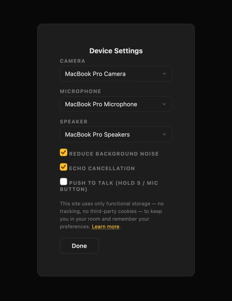 Device settings