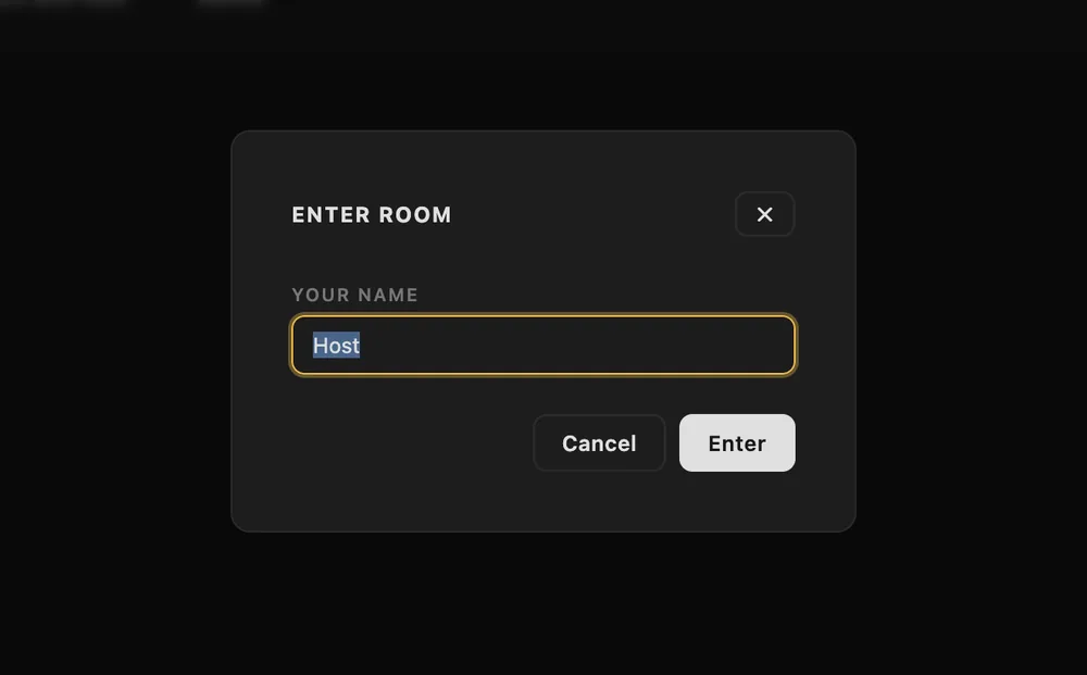 The Enter Room dialog