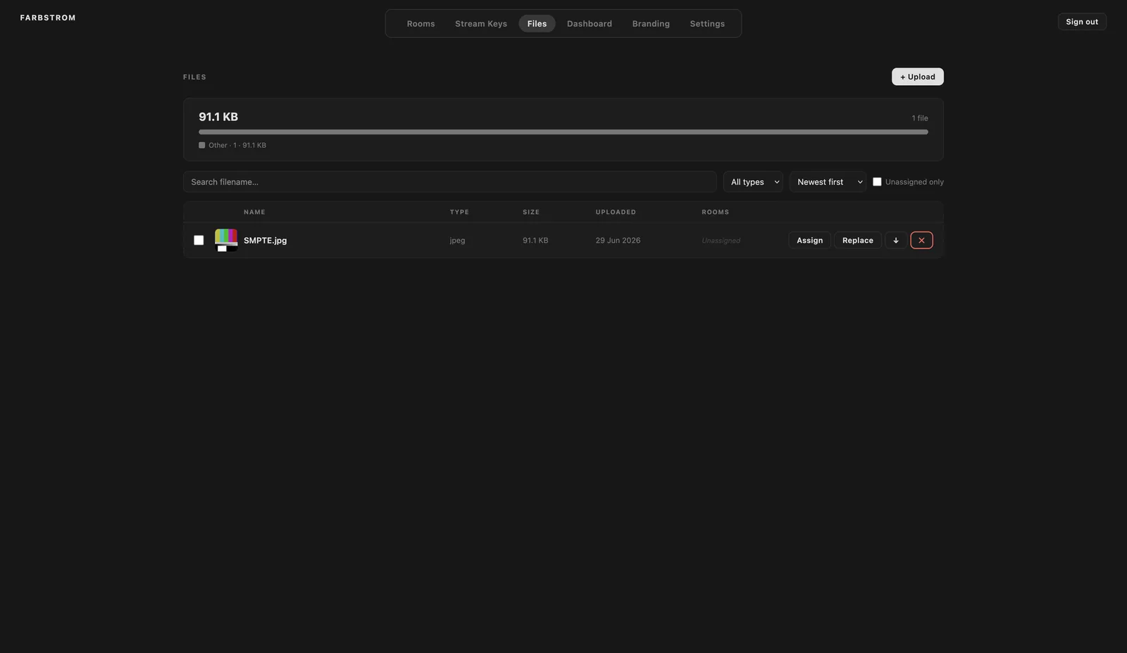 The Files tab