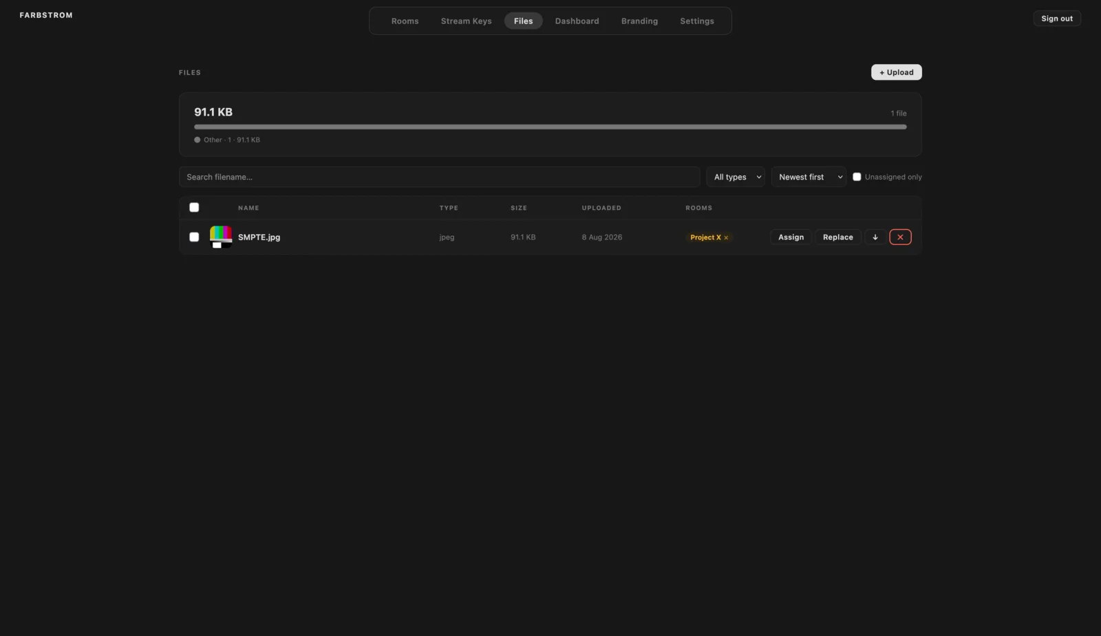 The Files tab