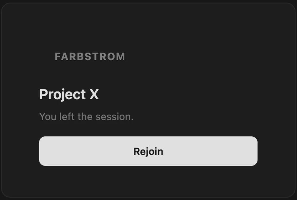 Leaving the session, with a Rejoin option