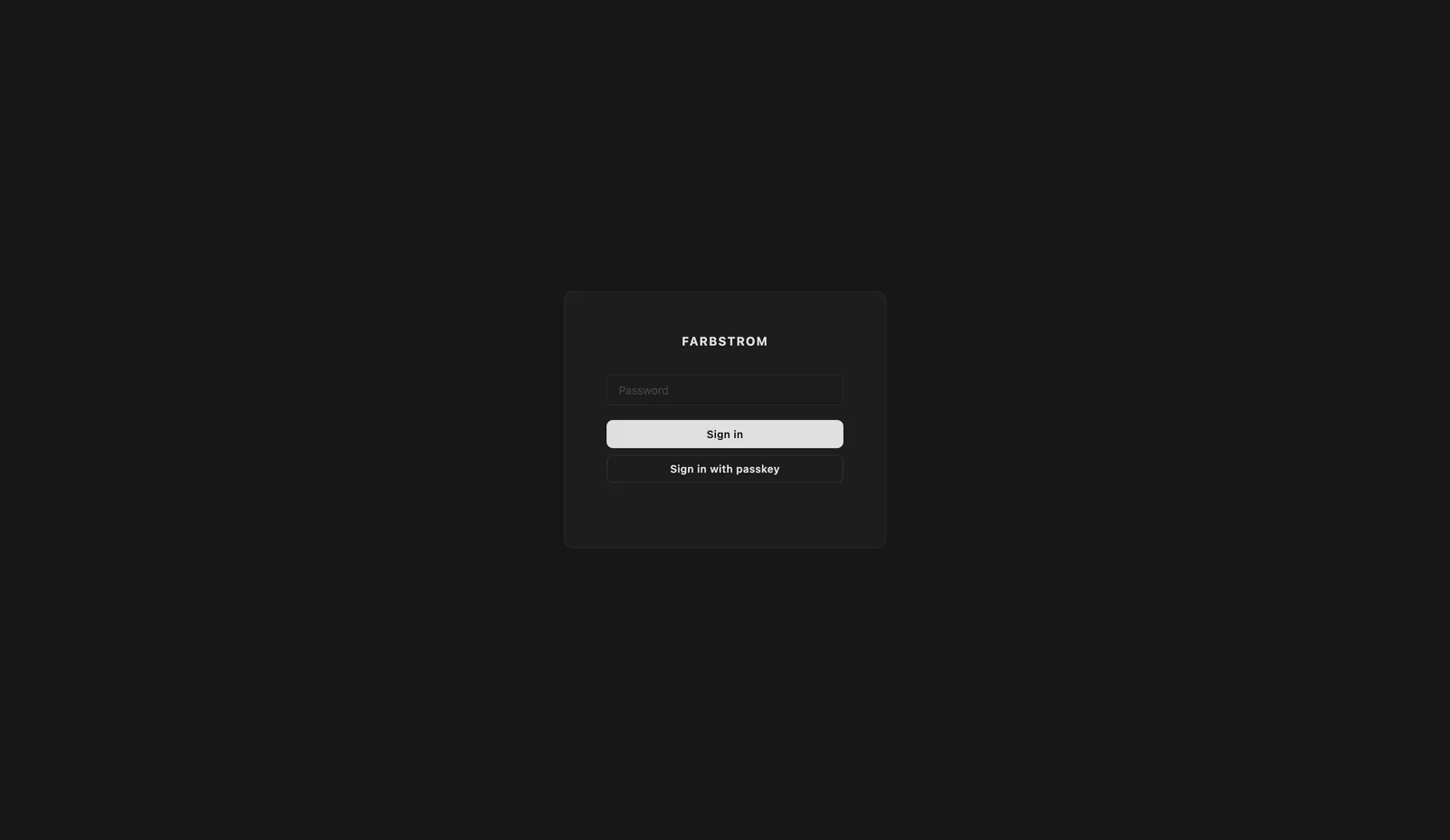 The admin sign-in screen
