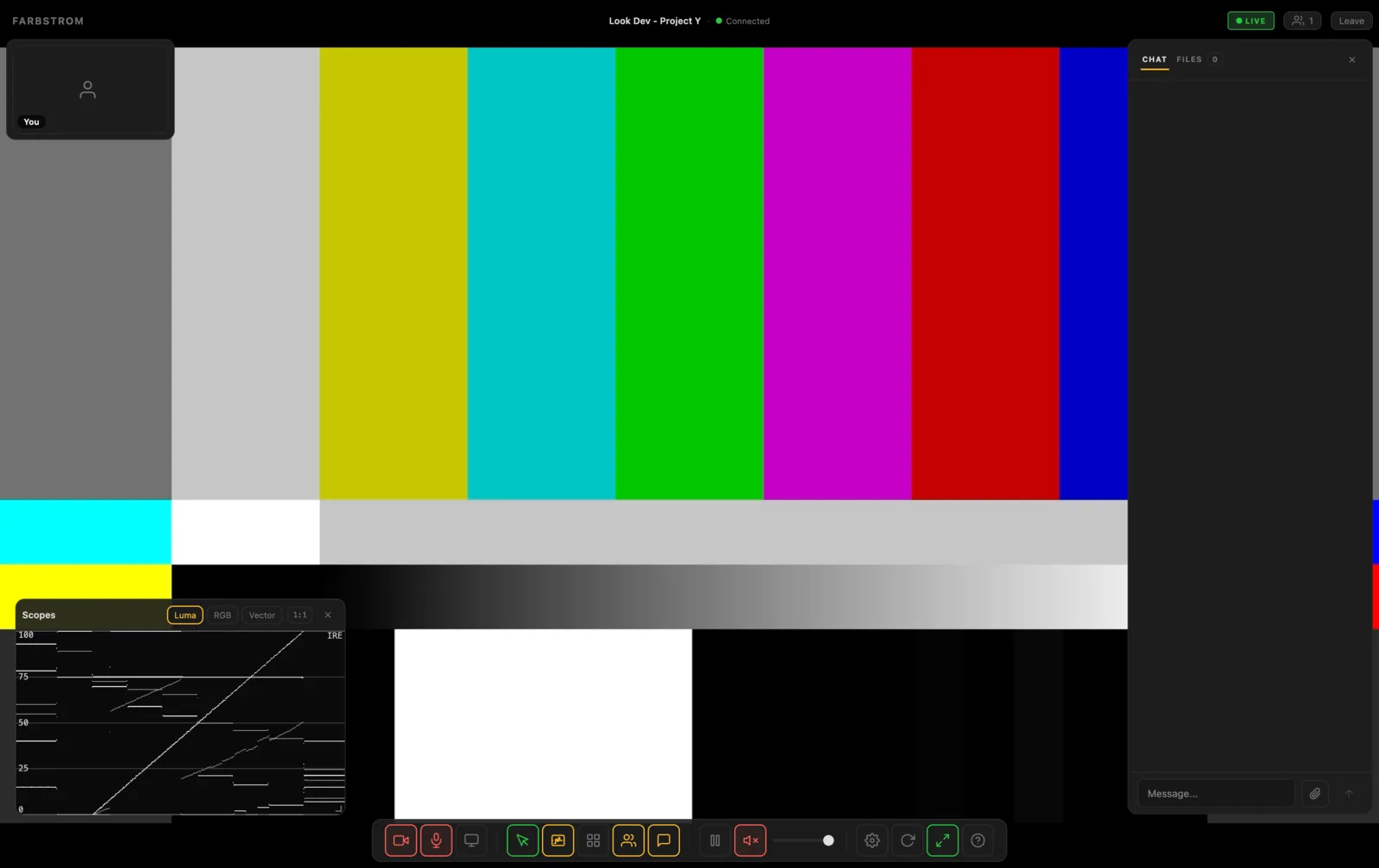 The luma waveform open over the stream